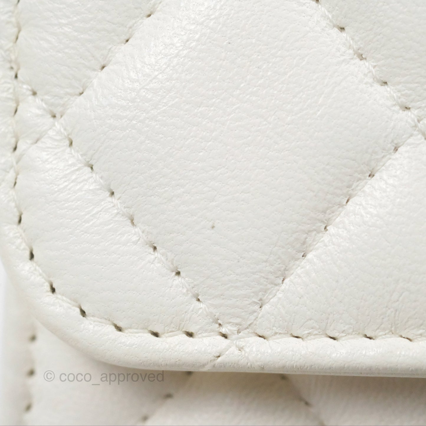 Chanel Dynasty Phone Holder with Chain White Ivory Lambskin Aged Gold Hardware
