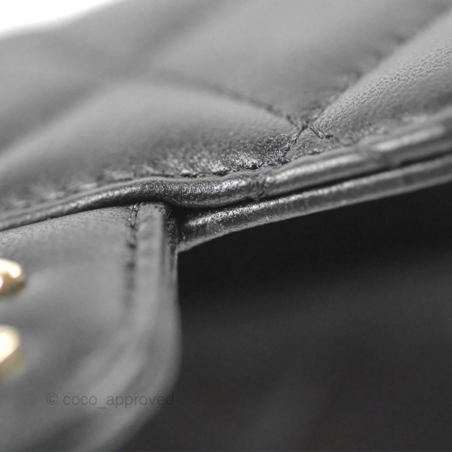 Chanel Mini Handle Clutch With Chain Black Lambskin Gold Hardware