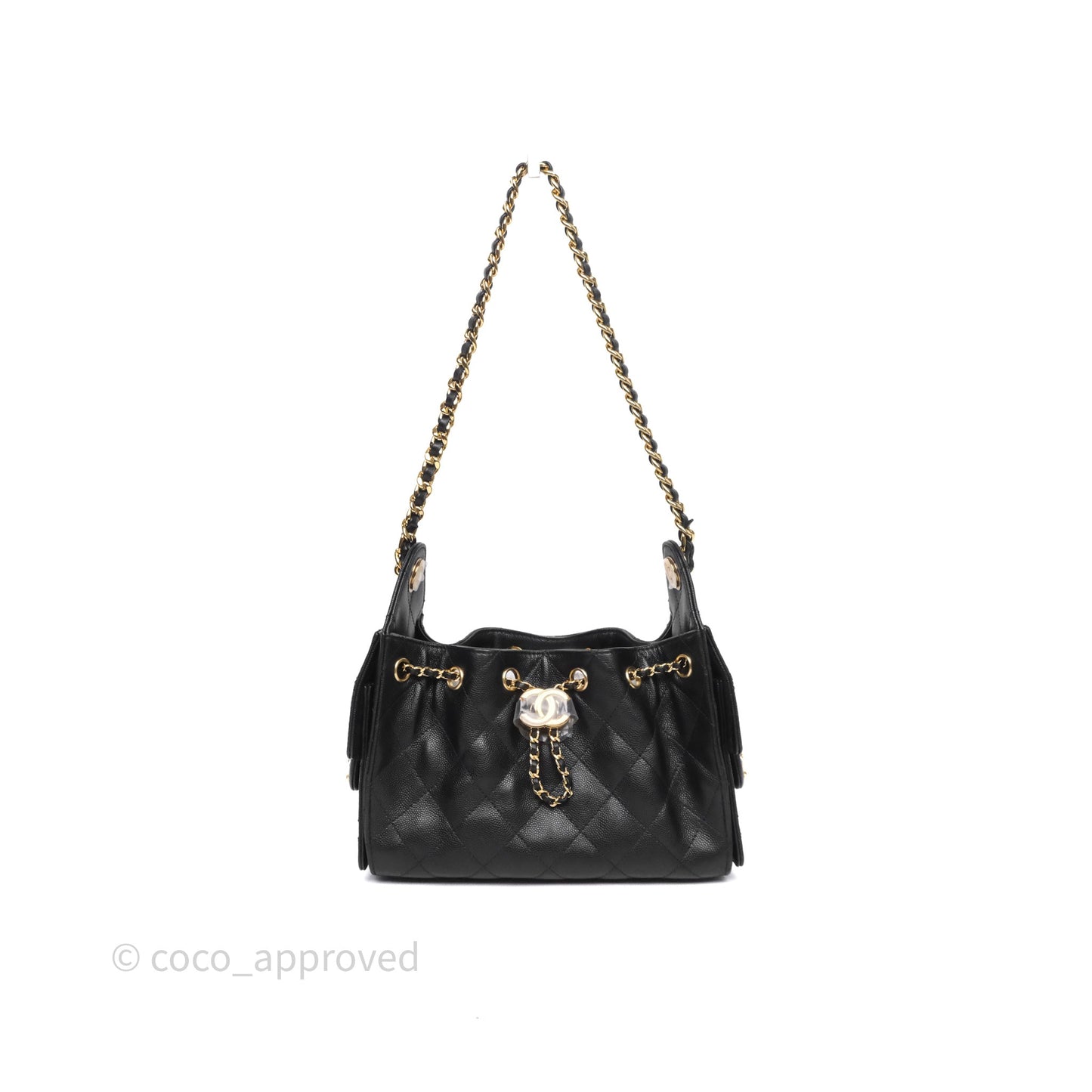 Chanel 25 Mini Bag Black Caviar Gold Hardware