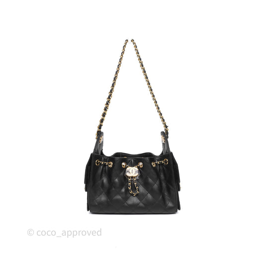 Chanel 25 Mini Bag Black Caviar Gold Hardware