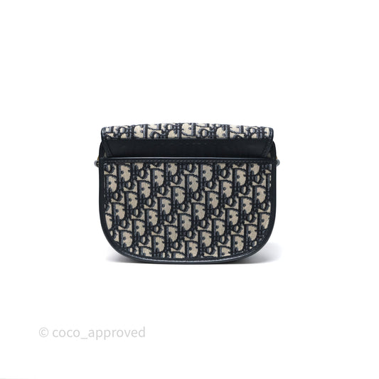 Christian Dior Medium Bobby Bag Blue Oblique Jacquard Canvas