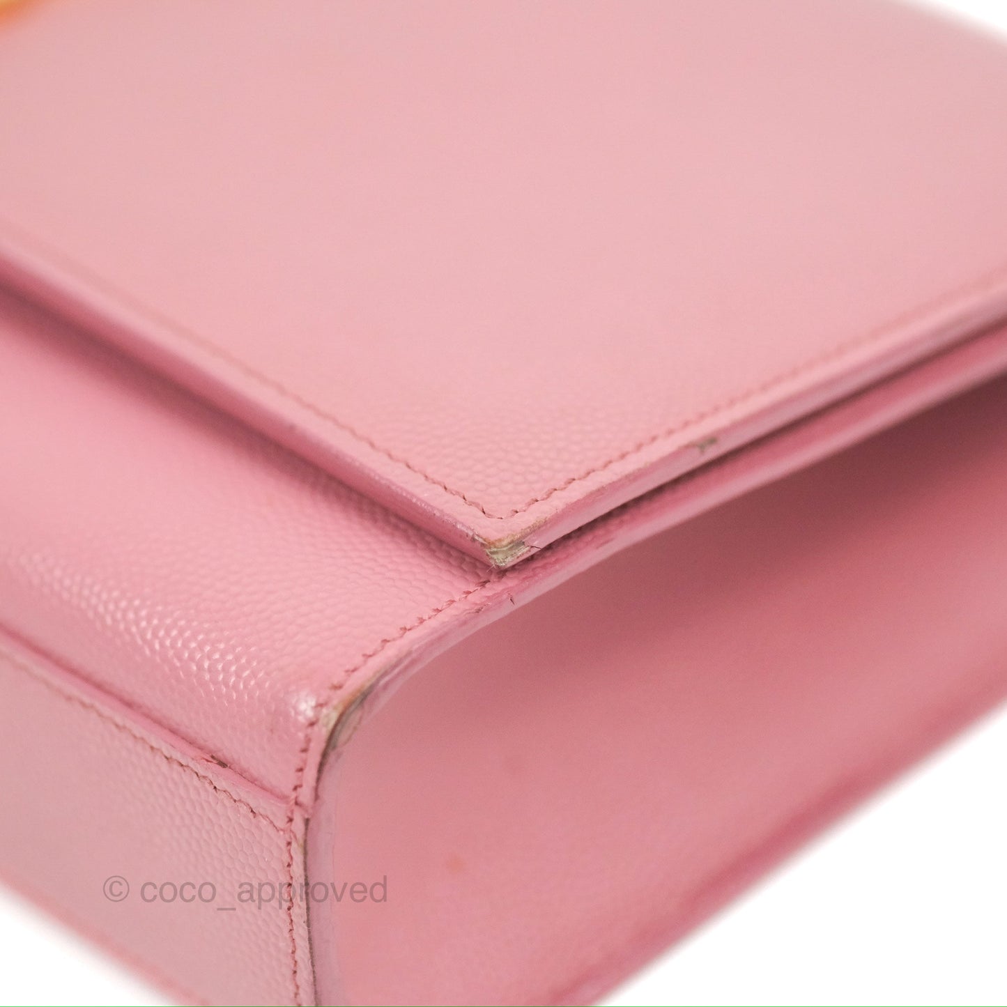 Saint Laurent Medium Classic Monogram Kate Pink Grained Calfskin