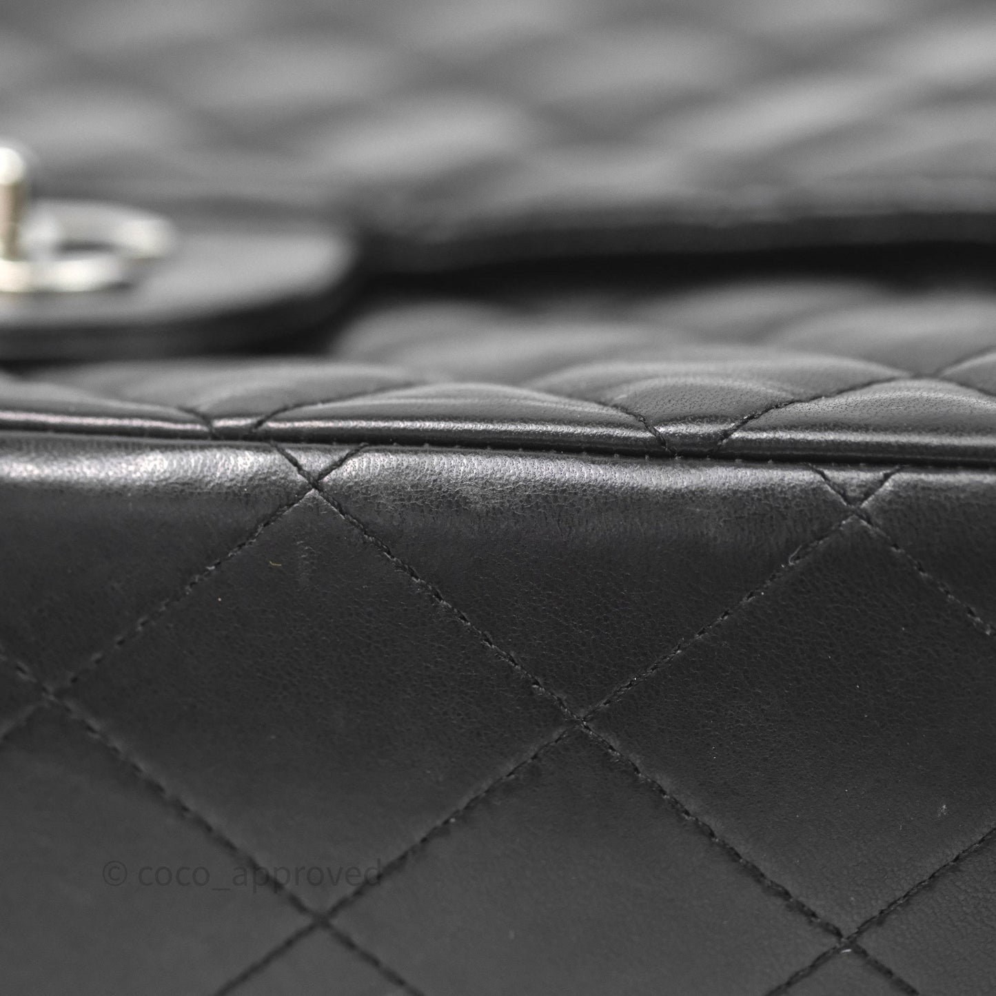 Chanel Jumbo Single Flap Black Lambskin Silver Hardware