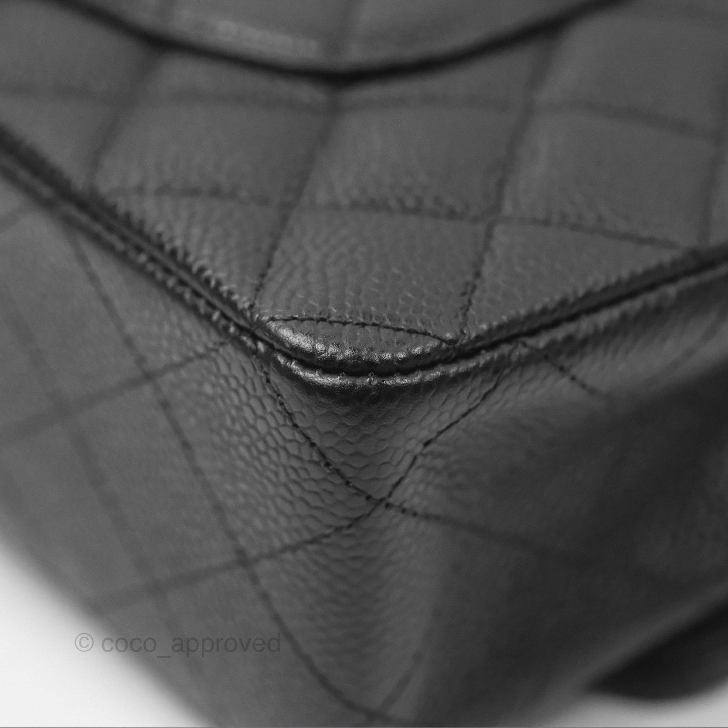 Chanel Classic M/L Medium Flap Quilted Black Caviar Silver Hardware