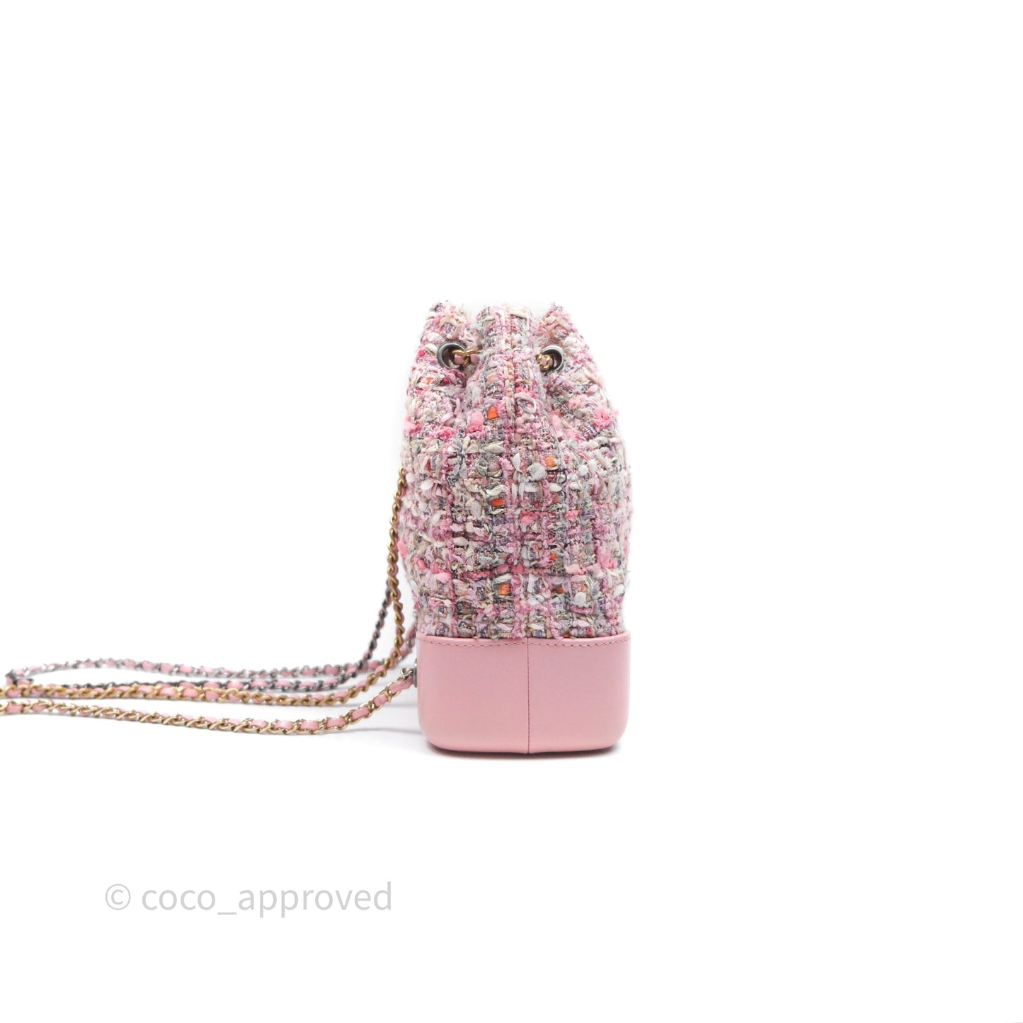 Chanel Gabrielle Small Backpack Pink Tweed Aged Calfskin