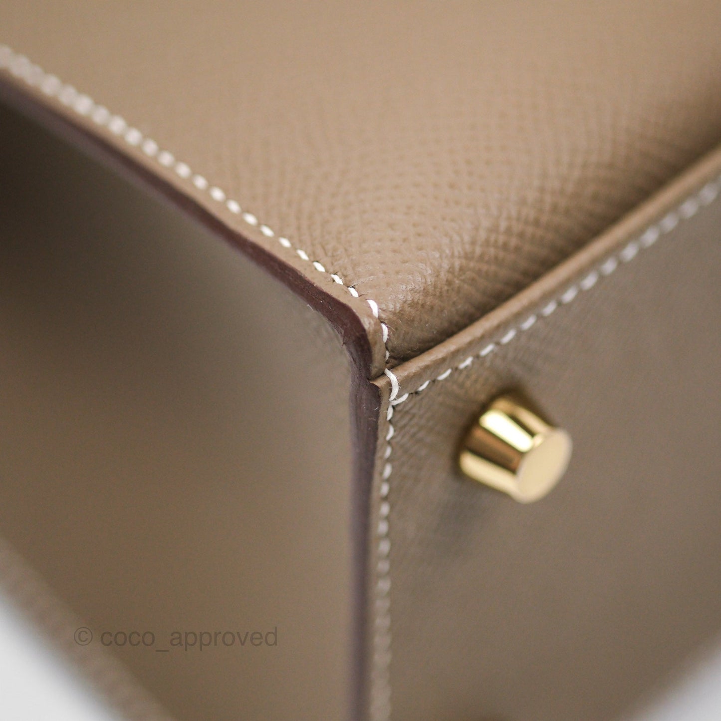Hermès Sellier Kelly 25 Etoupe 18 Epsom Gold Hardware