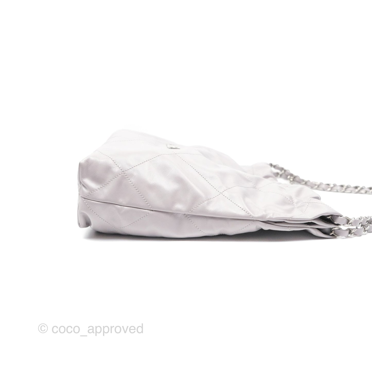 Chanel 22 Small Grey Aged Calfskin Matte Silver Hardware