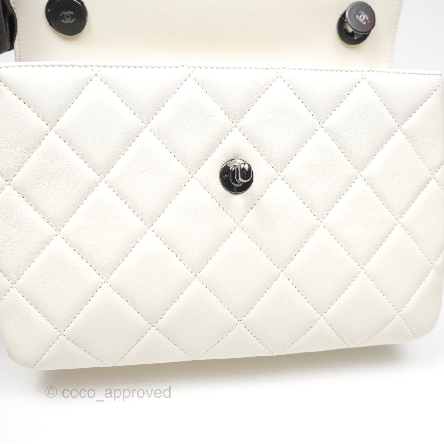 Chanel Trendy CC Small White Lambskin Black Hardware