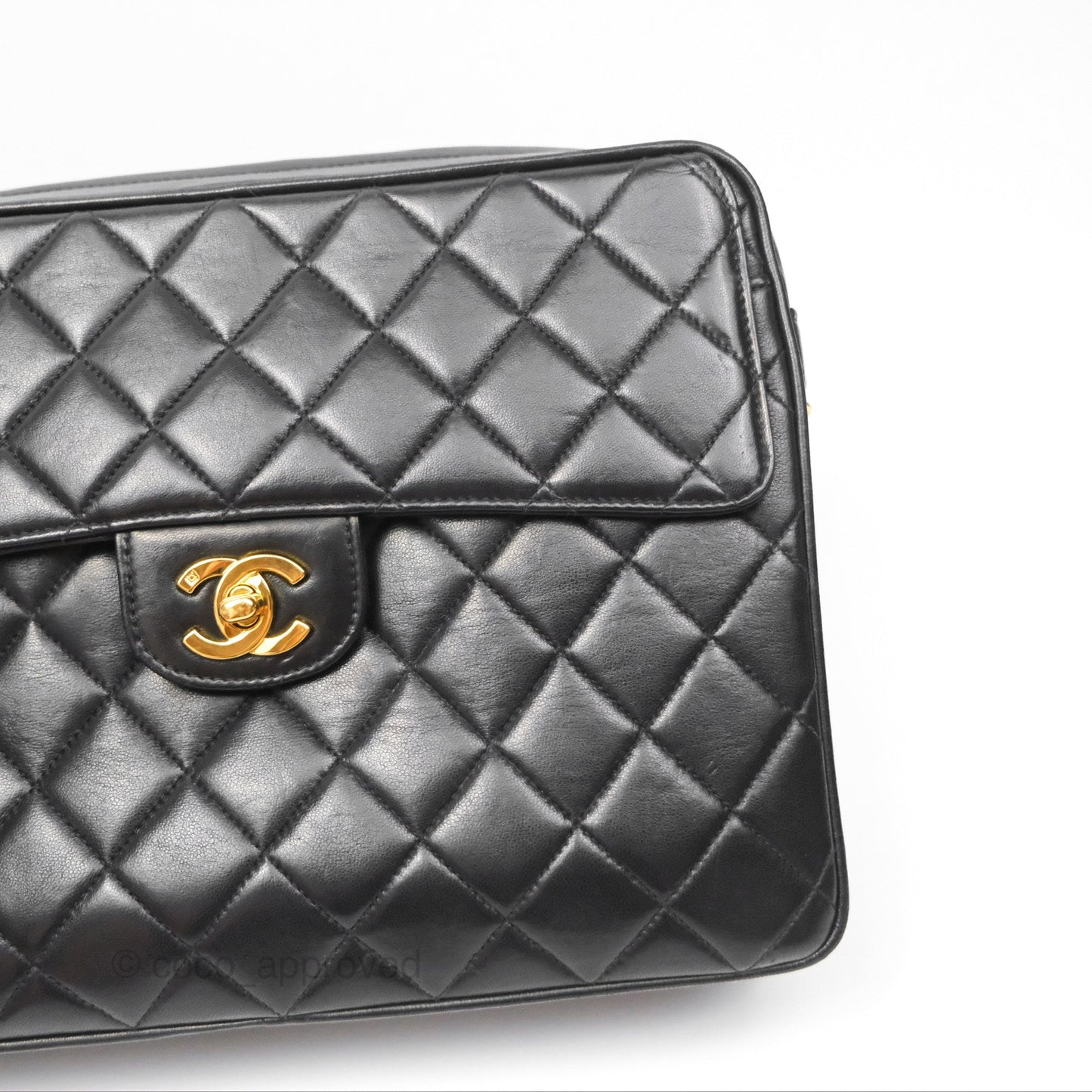 Chanel Vintage Camera Bag Black Lambskin 24K Gold Hardware
