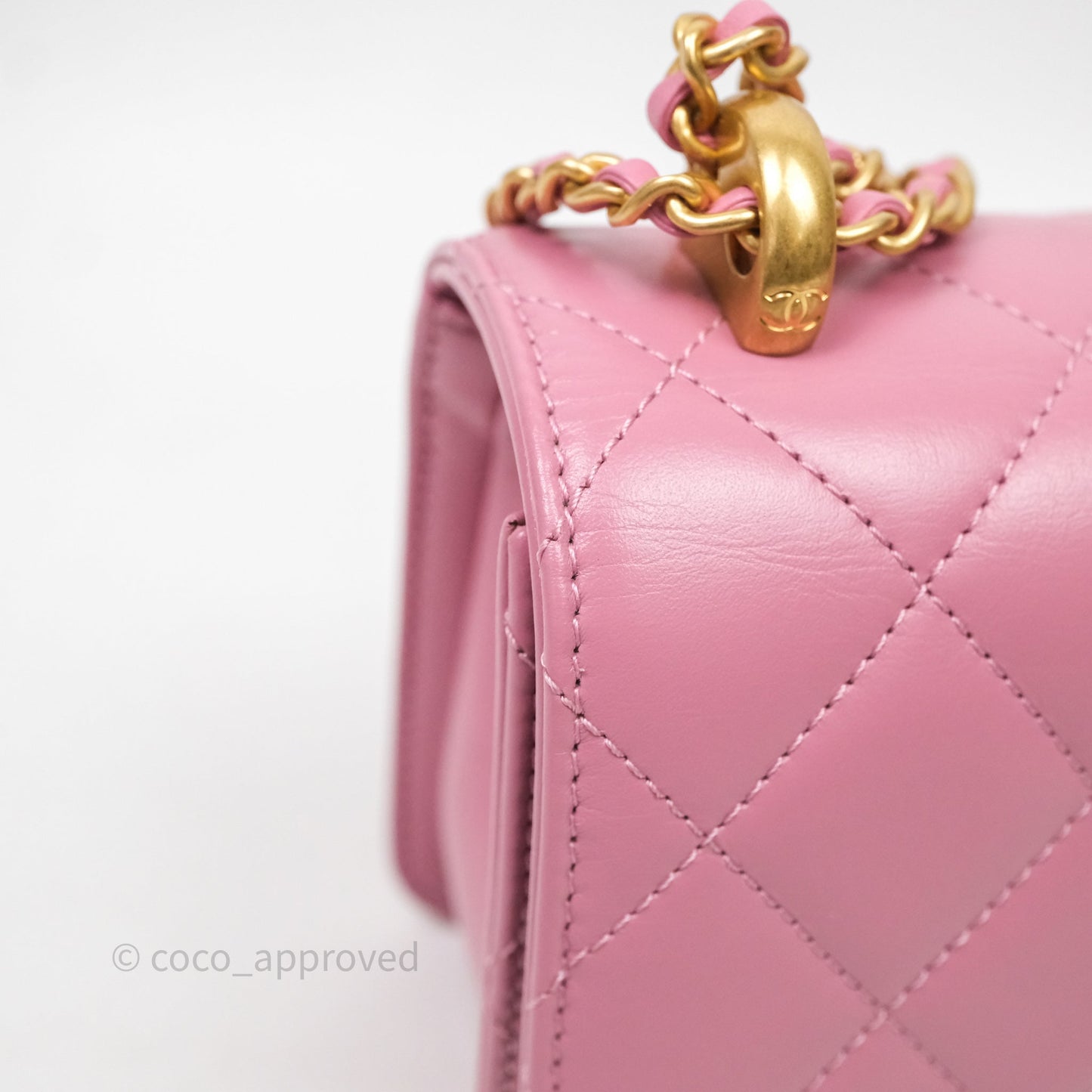 Chanel Quilted Mini Perfect Fit Adjustable Pink Calfskin Gold Hardware