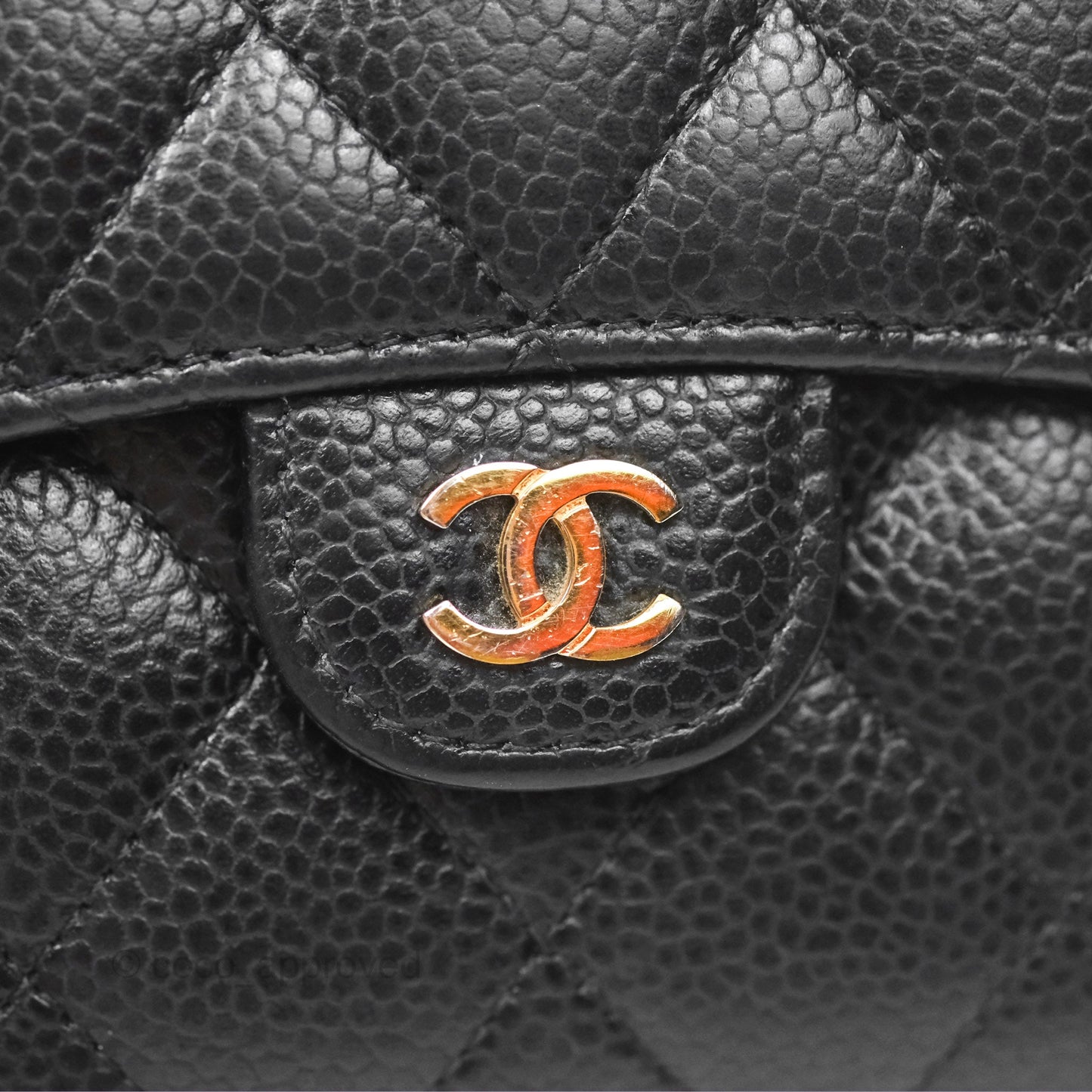 Chanel Classic Short Flap Wallet Black Caviar Gold Hardware