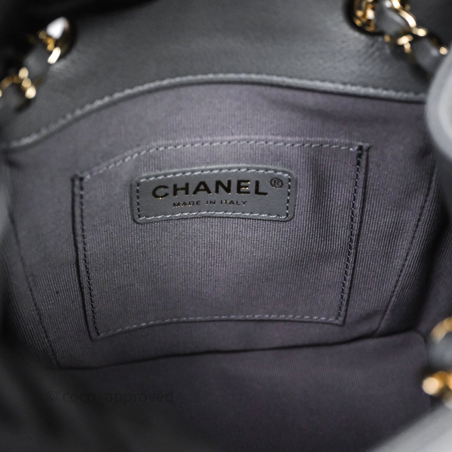 Chanel Small Duma Backpack Dark Grey Caviar Gold Hardware 23K