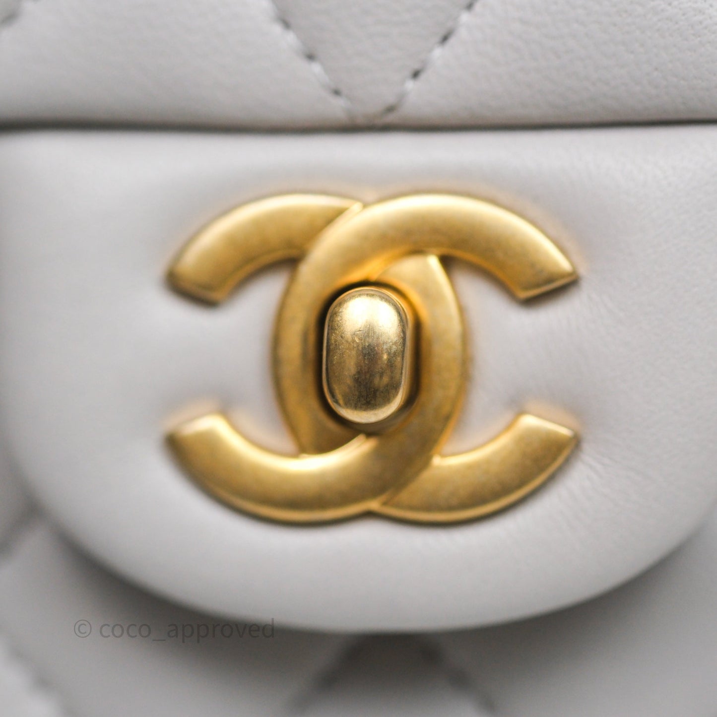 Chanel Top Handle Mini Rectangular Flap Bag Grey Lambskin Aged Gold Hardware