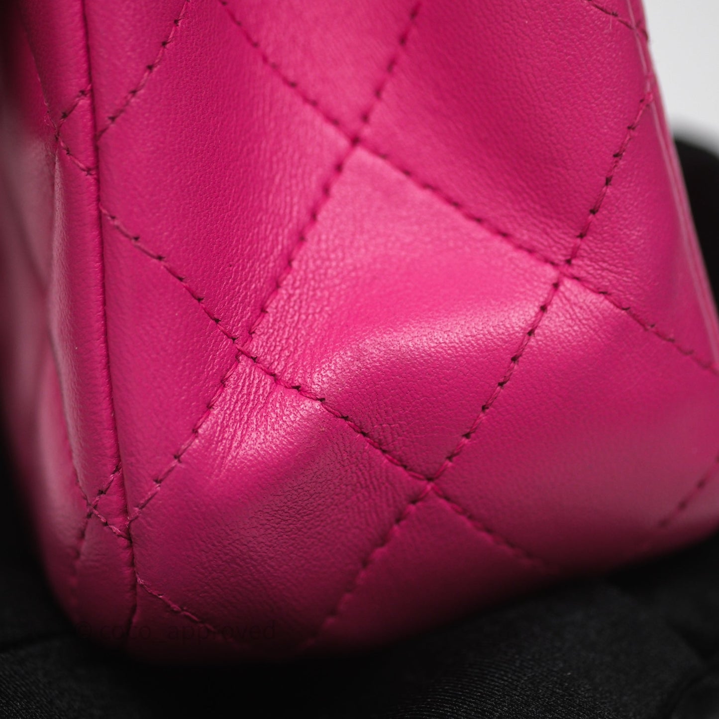 Chanel Mini Rectangular Quilted Dark Pink Lambskin Silver Hardware