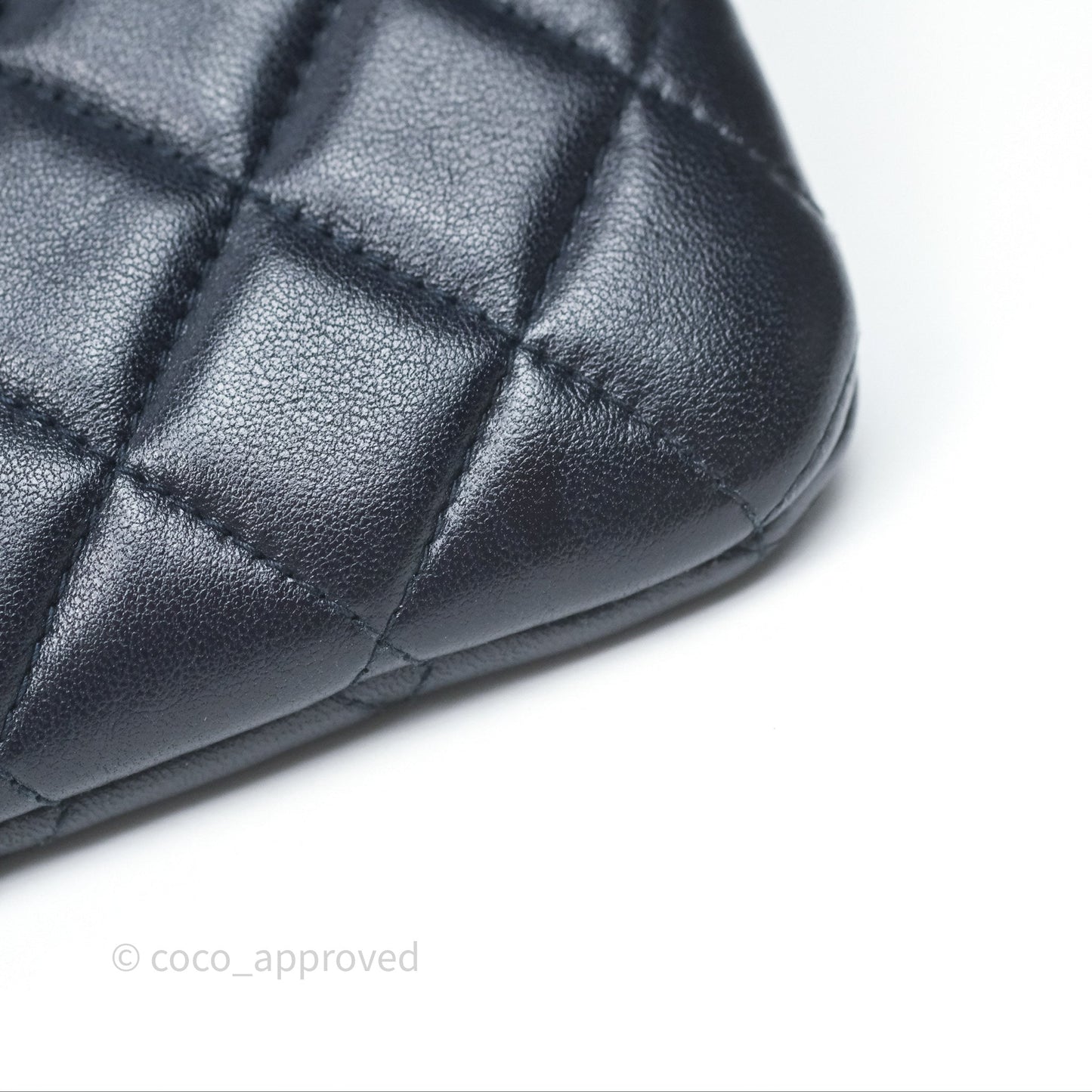 Chanel Medium O Case Boy Navy Lambskin Gold Hardware