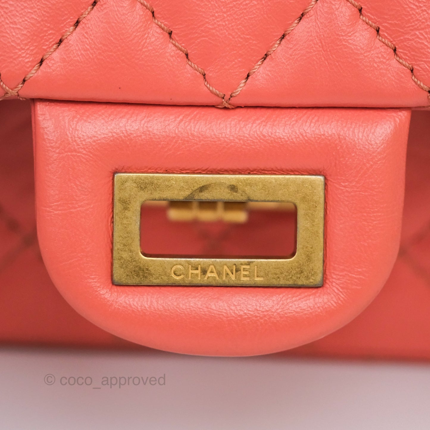 Chanel Mini Reissue 224 Pink Aged Calfskin Aged Gold Hardware