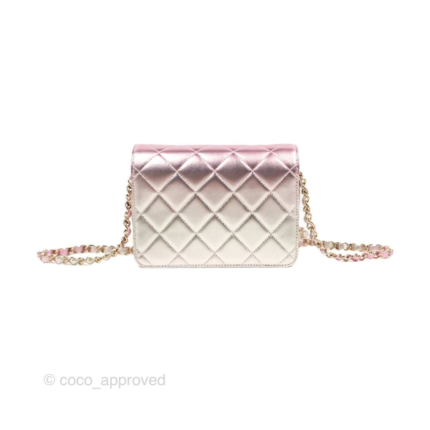 Chanel Mini Flap Bag Metallic Gradient Pink/Silver Lambskin Gold Hardware