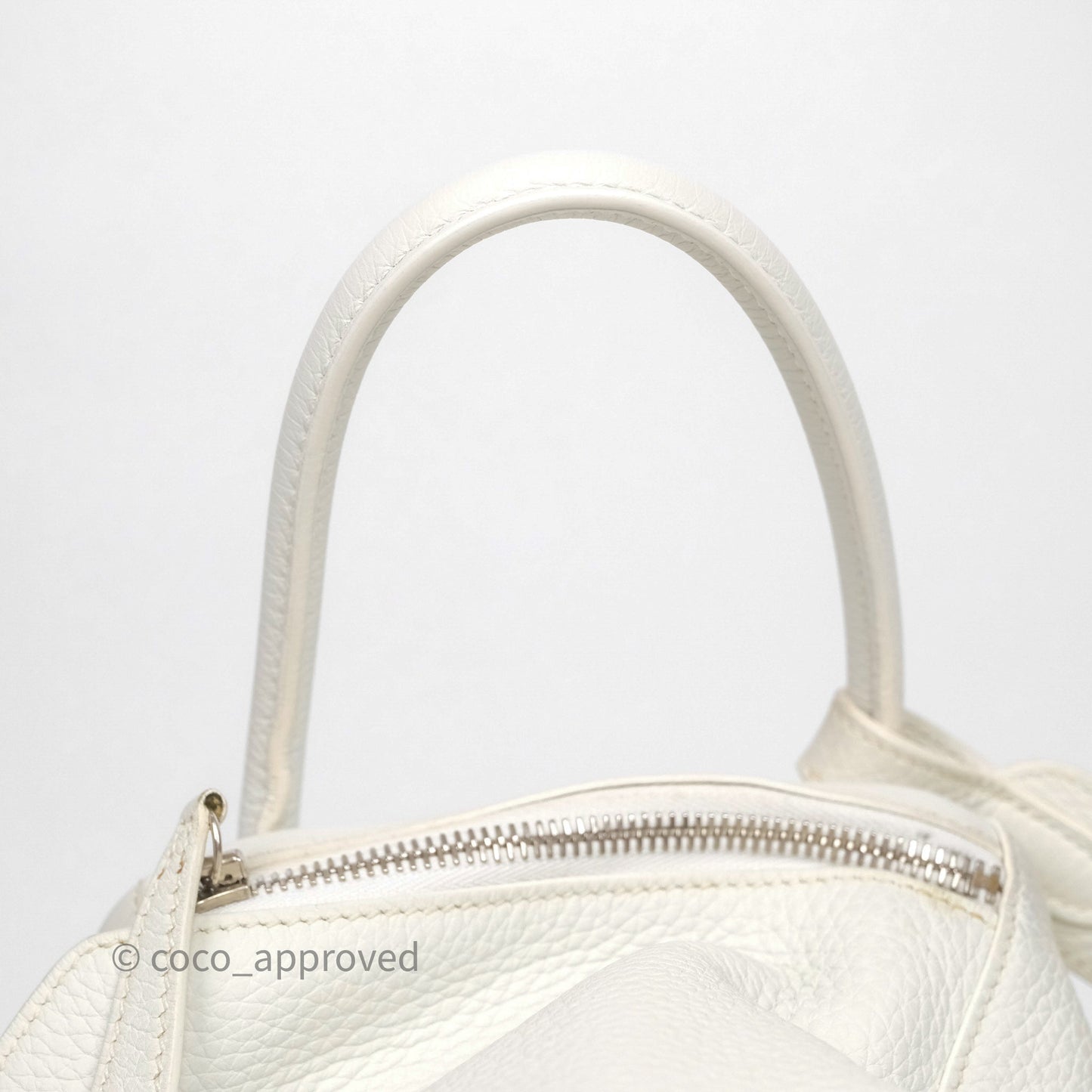 Hermès Lindy 30 White Clemence Palladium Hardware