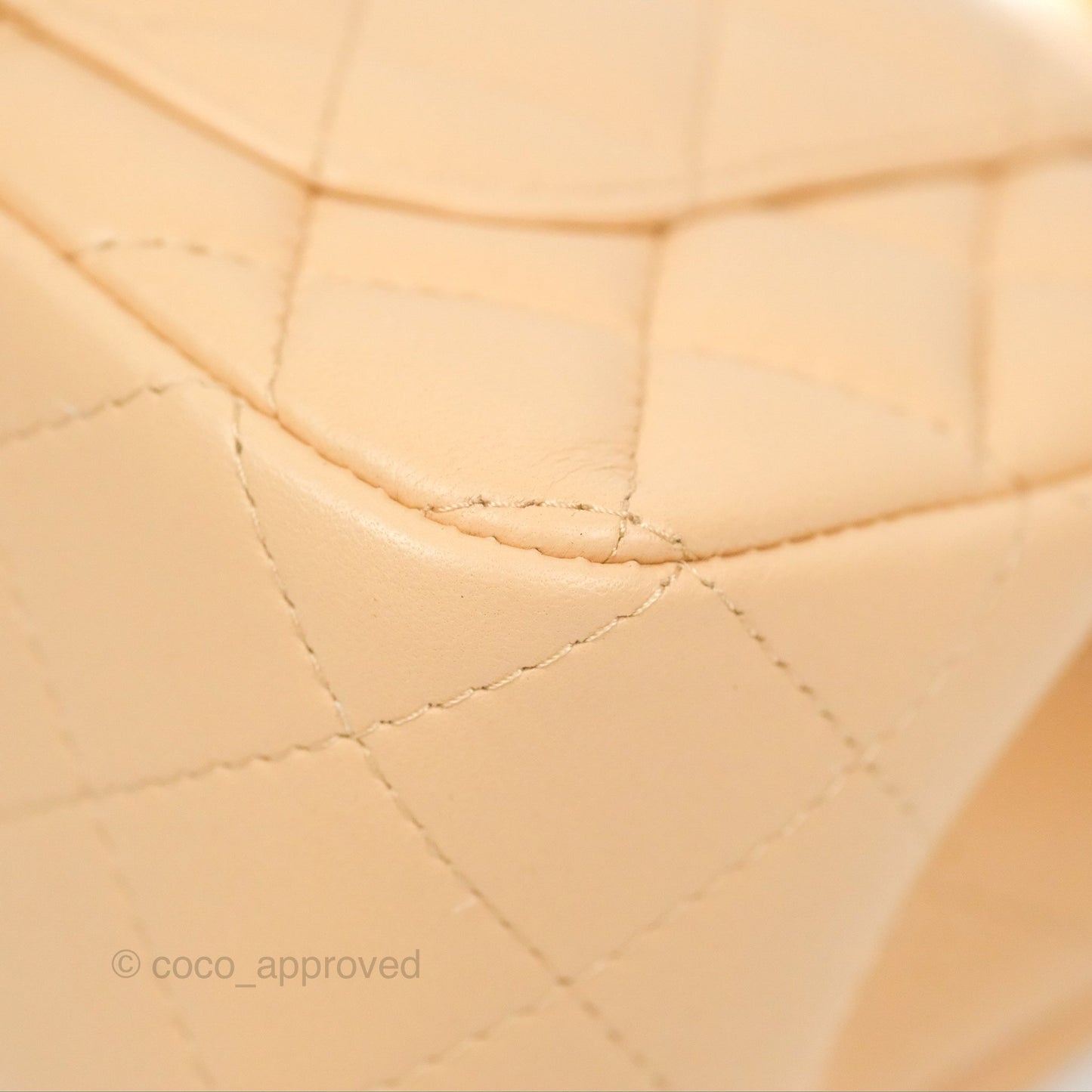 Chanel Quilted Mini Rectangular Beige Lambskin Gold Hardware