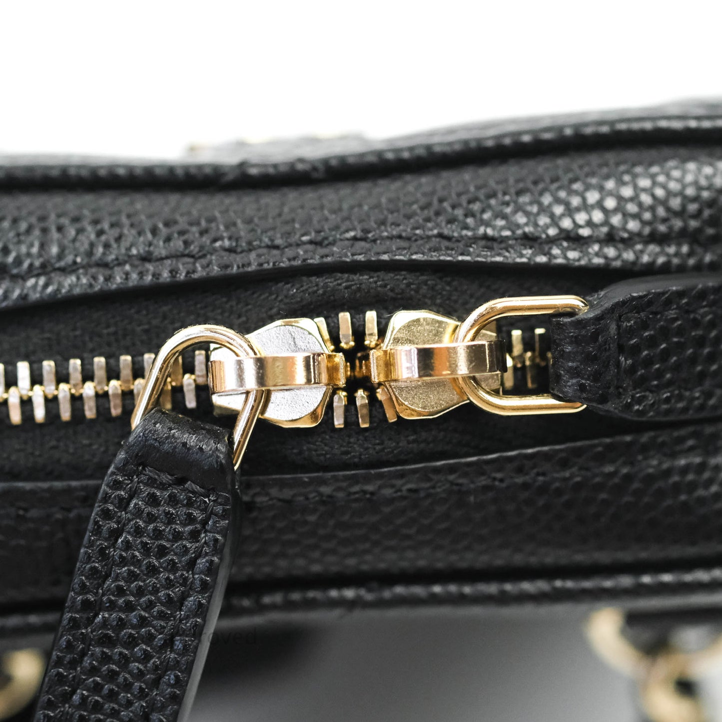 Chanel Quilted Classic Clutch With Chain Black Caviar Light Gold Hardware