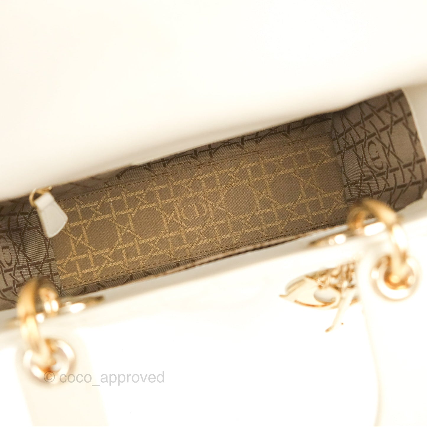 Christian Dior My ABCDior Lady Dior Bag Cannage Lambskin White Gold Hardware
