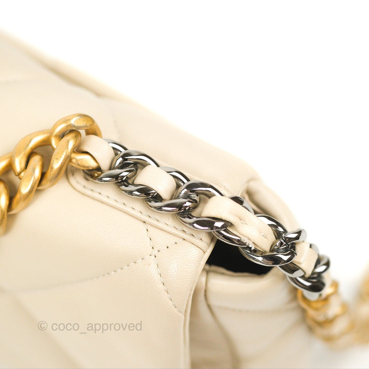Chanel 19 Small Ivory Beige Mixed Hardware