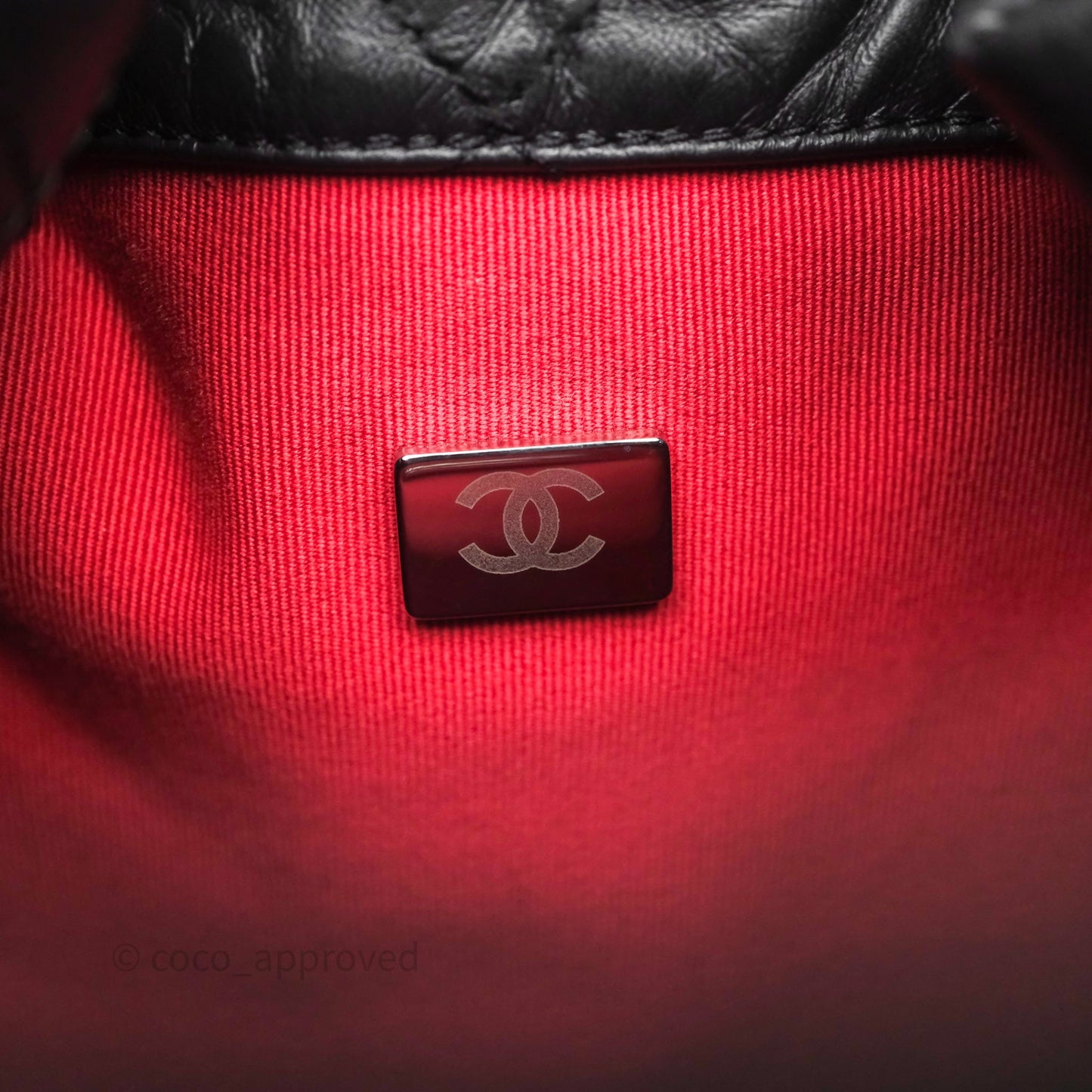 Chanel Small Gabrielle Backpack Quilted Black Aged Calfskin