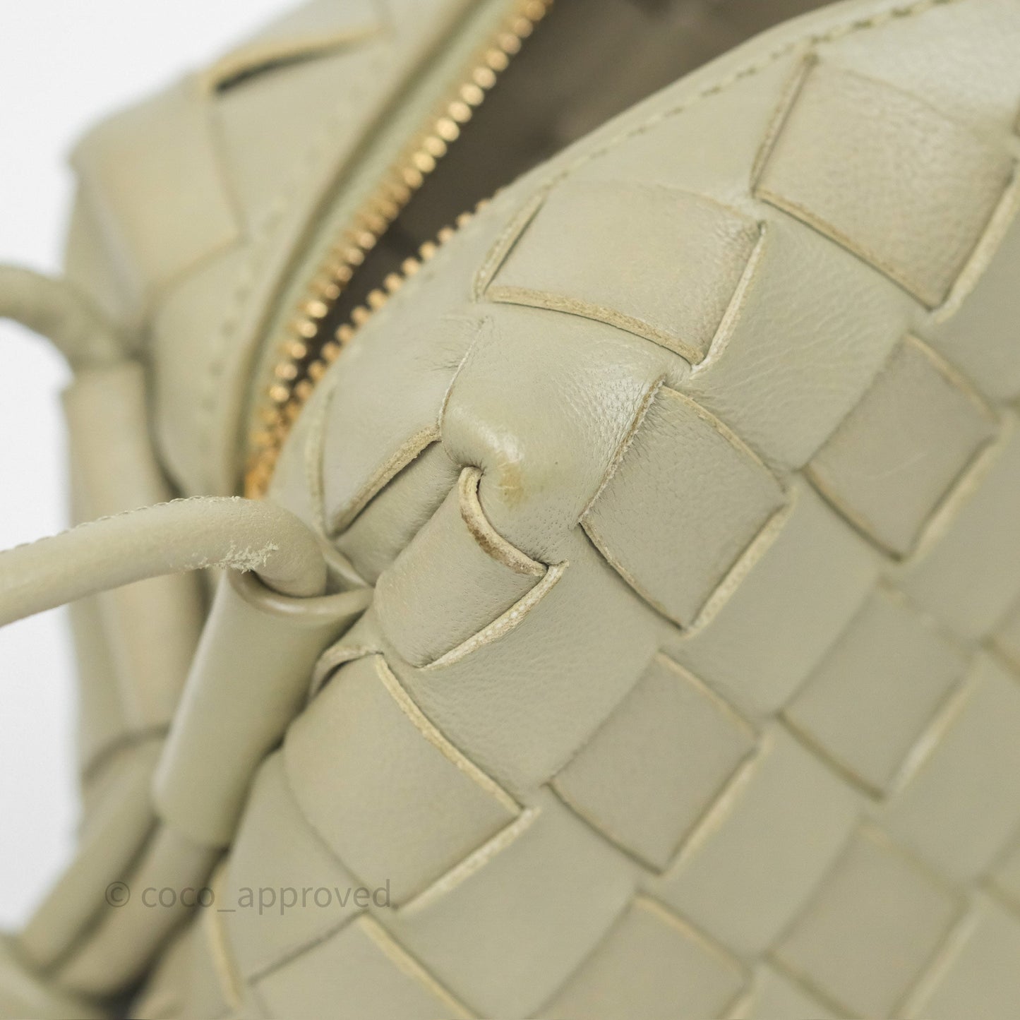 Bottega Veneta Loop Camera Bag Intrecciato Lambskin Travertine