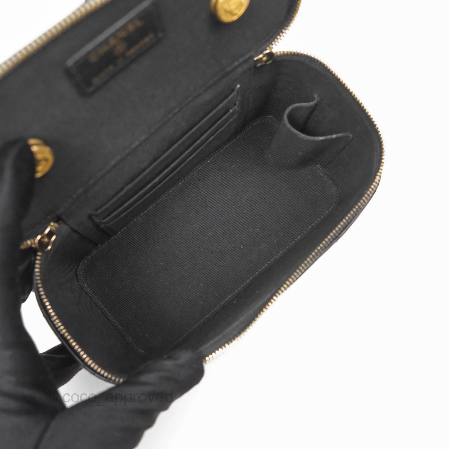 Chanel Vanity With Chain Black Goatskin Mixed Hardware