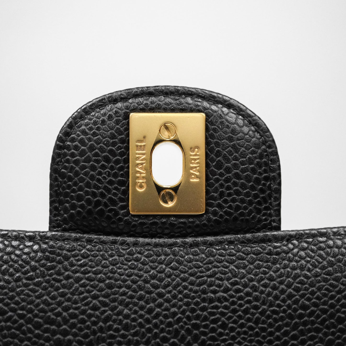 Chanel Classic Medium Flap Quilted Black Caviar Gold Hardware