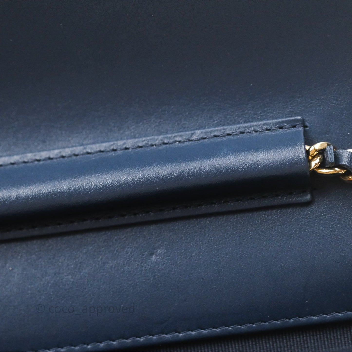 Chanel Quilted Classic Wallet on Chain WOC Denim Gold Hardware