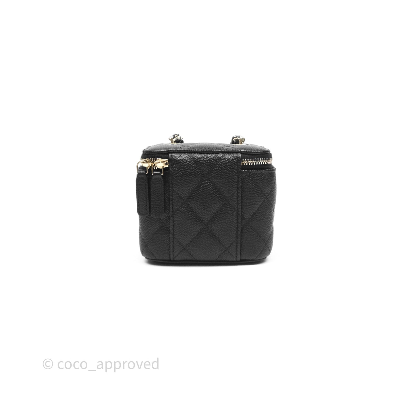 Chanel Mini Vanity With Chain Black Caviar Gold Hardware