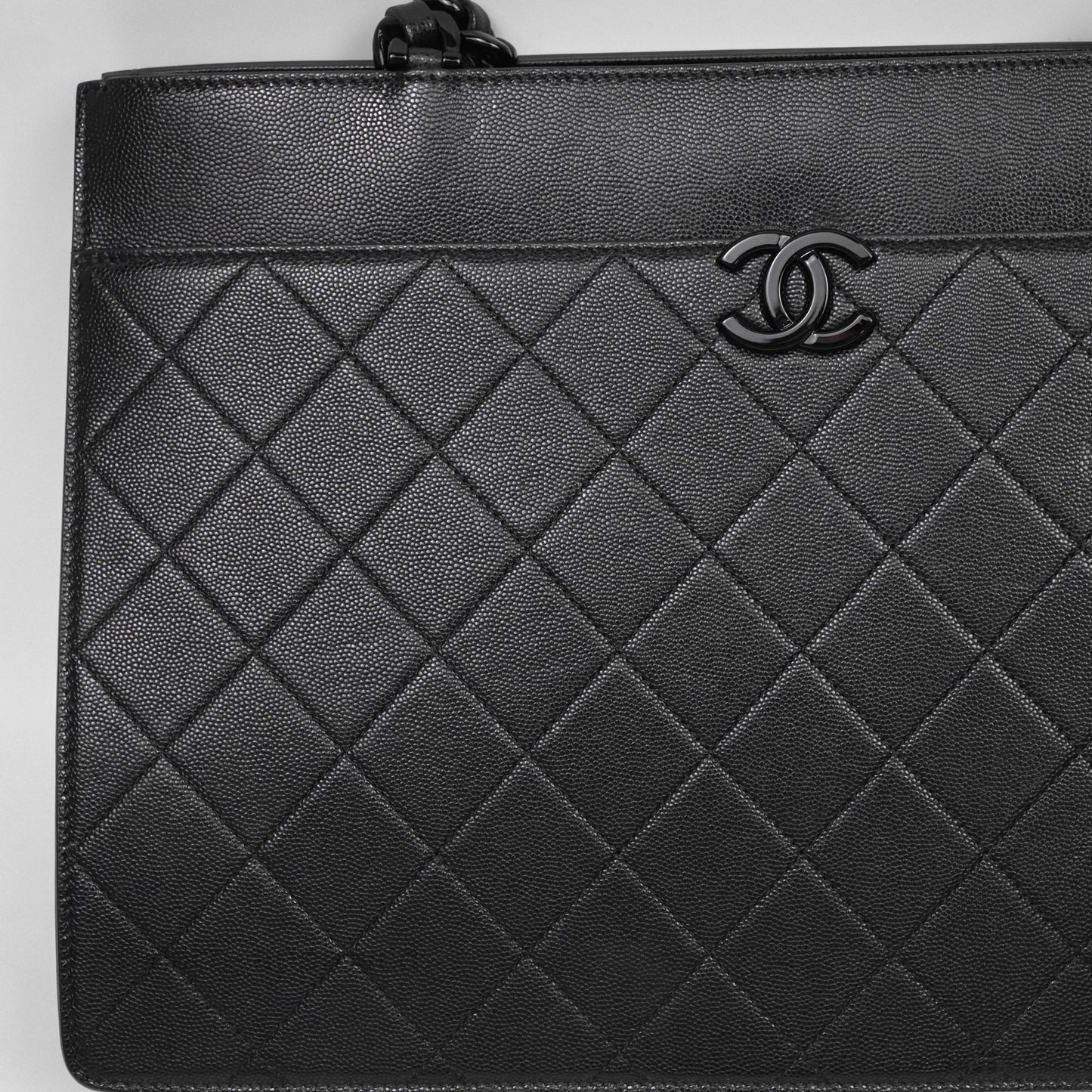 Chanel So Black Quilted Caviar Tote bag