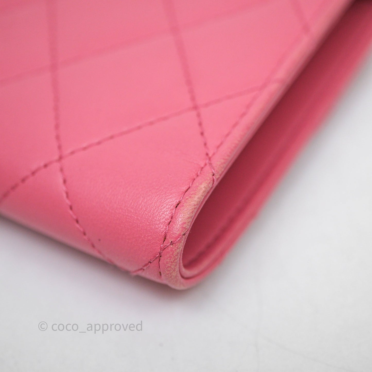 Chanel Classic Flap Wallet Pink Lambskin Silver Hardware