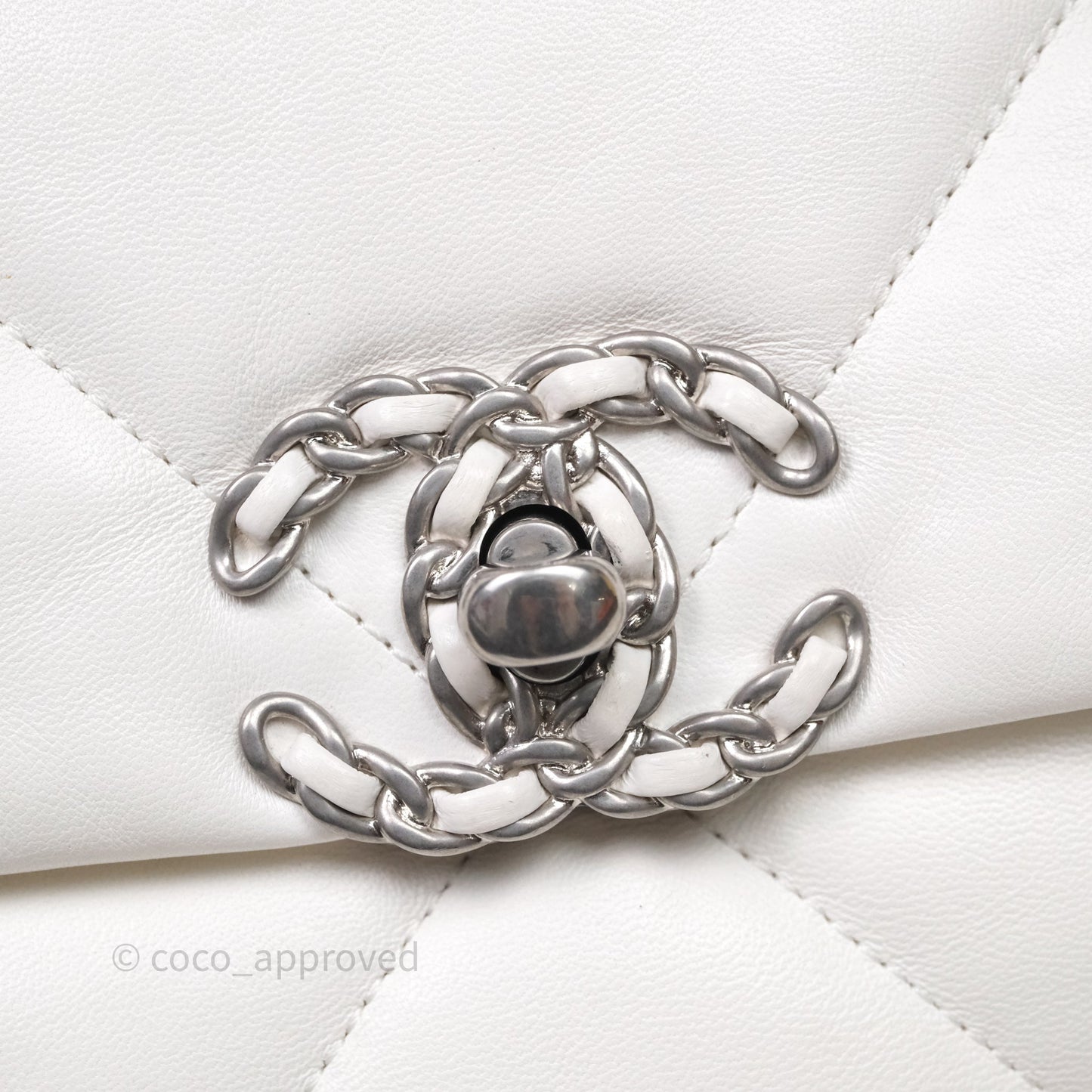 Chanel 19 Medium White Mixed Hardware