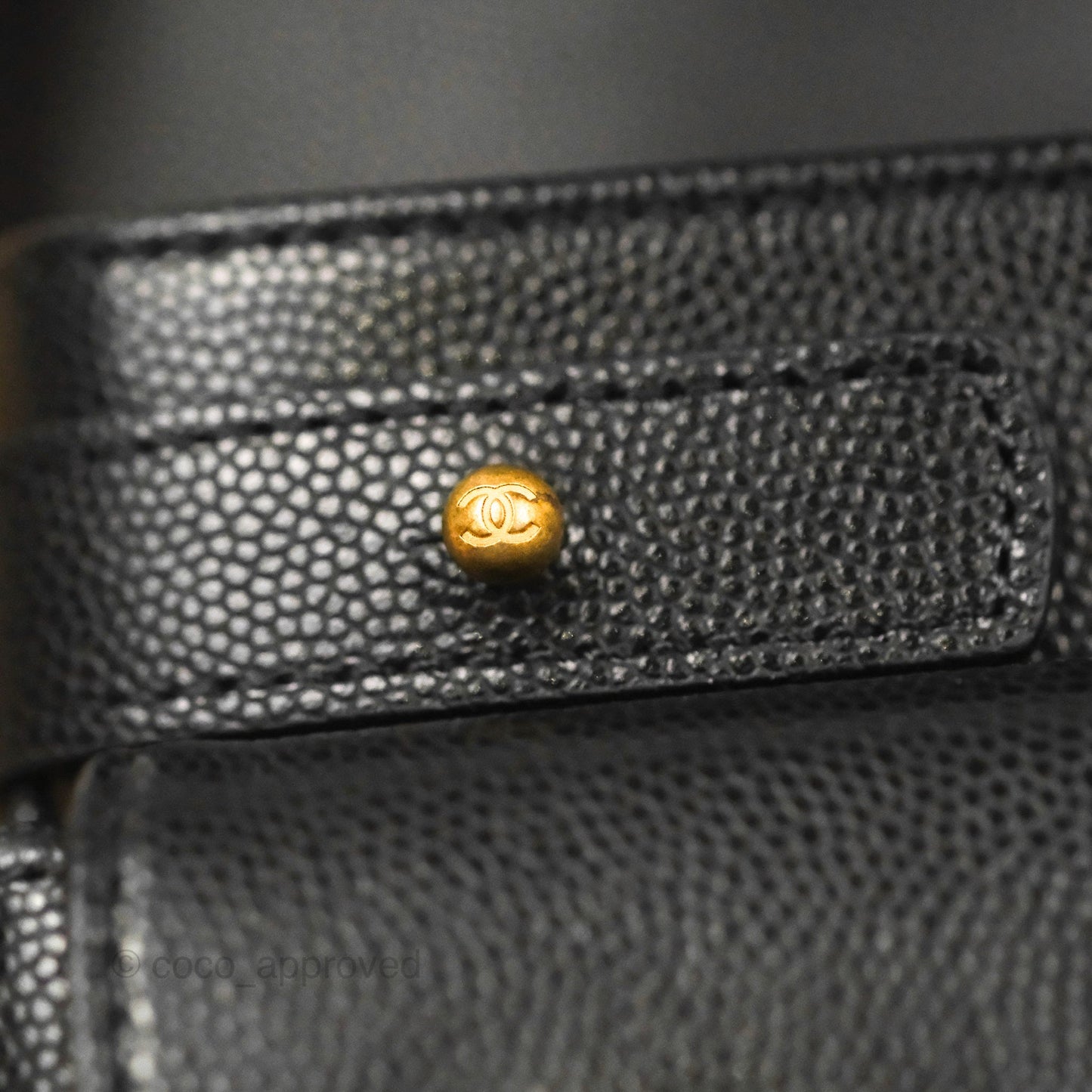 Chanel Mini Messenger Bag Black Caviar Aged Gold Hardware 21K