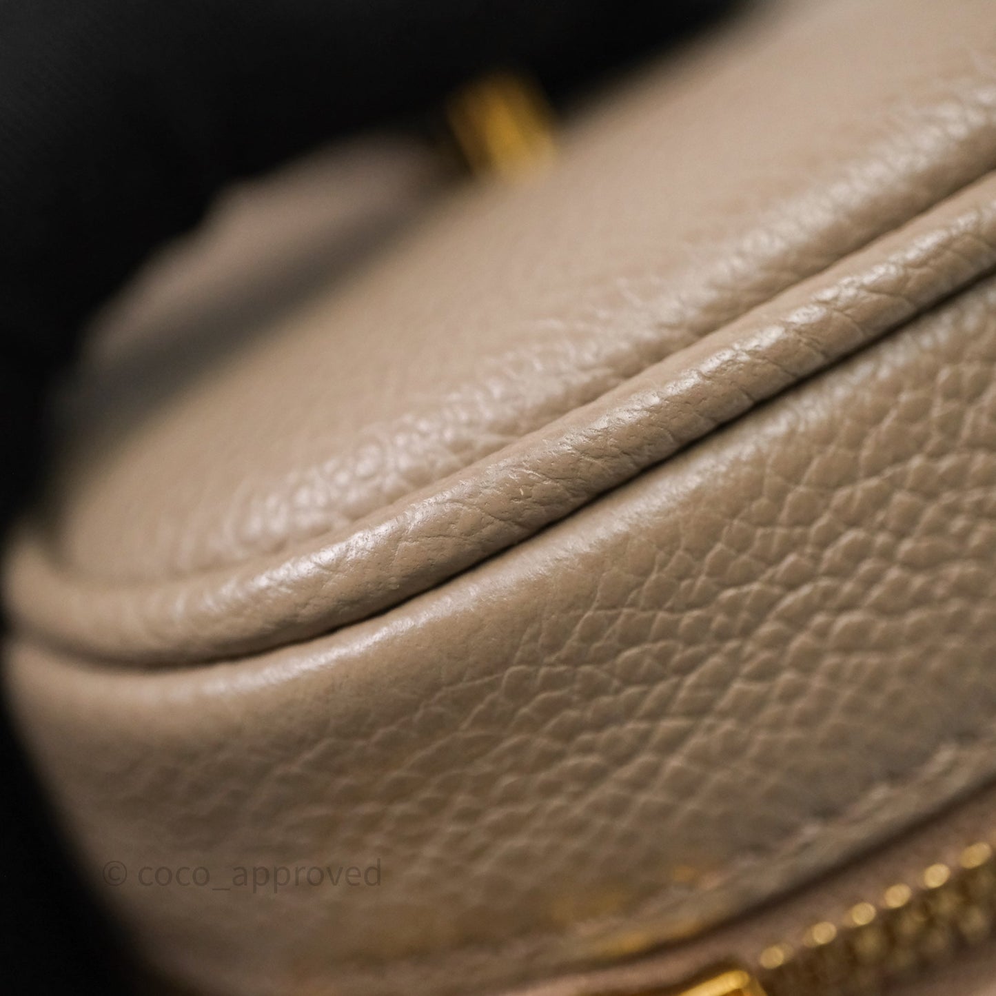 Louis Vuitton Monogram Empreinte Tourterelle Vanity PM Beige Gold Hardware