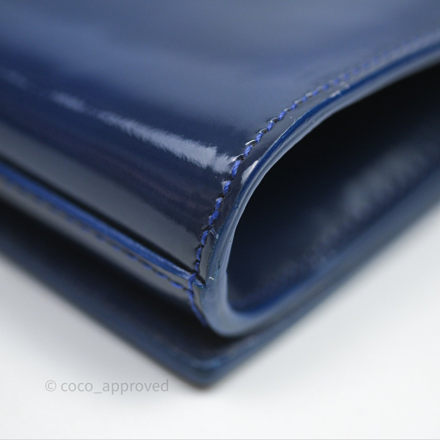Saint Laurent Large Belle De Jour Clutch Blue Patent