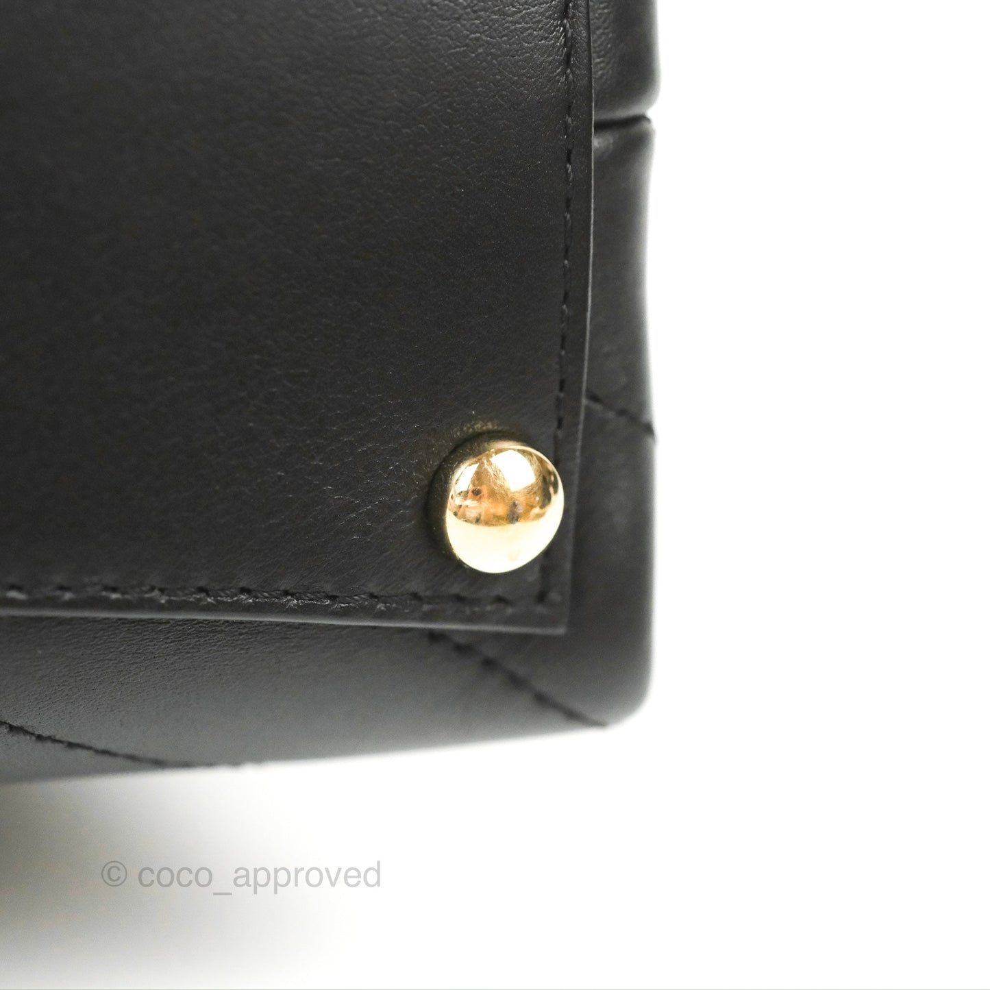 Chanel Chevron Stitched Coco Flap Bag Black Calfskin Gold Hardware