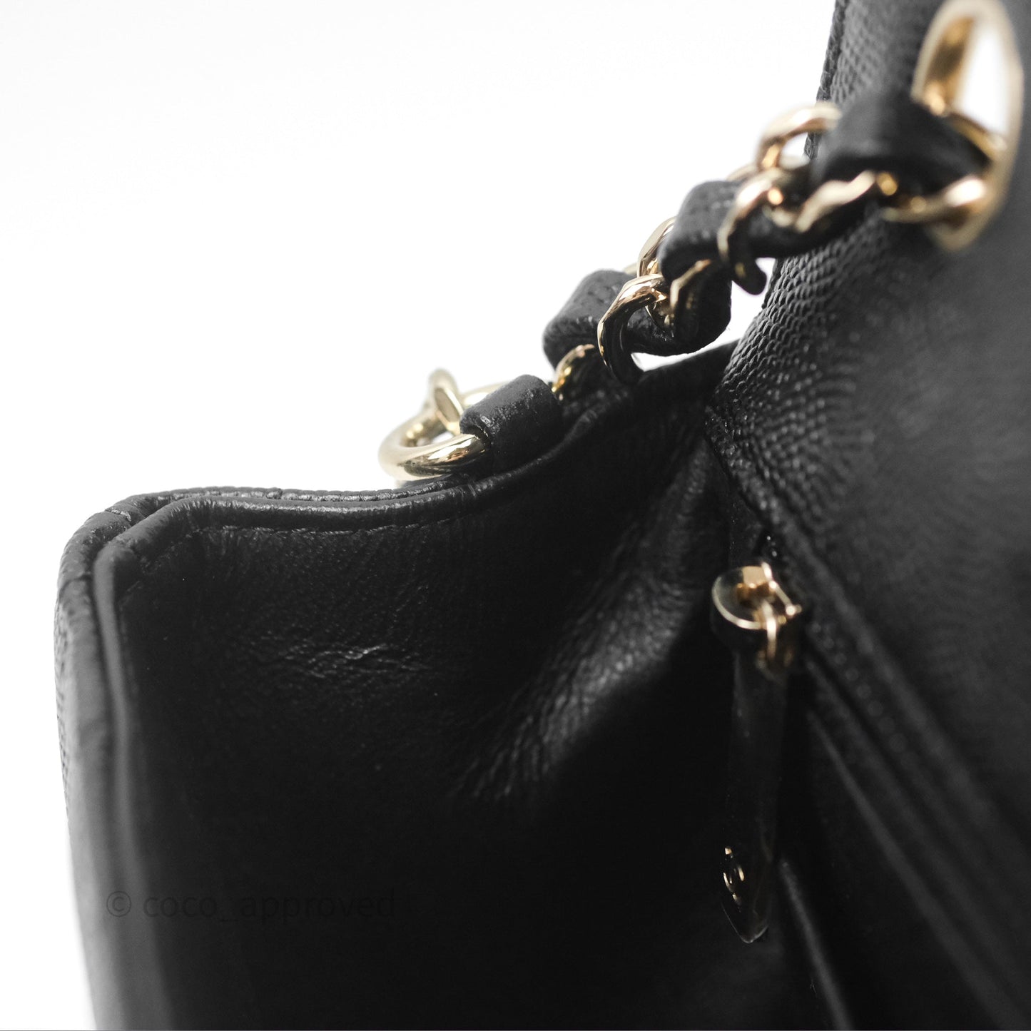 Chanel Chevron Mini Rectangular Flap Black Caviar Gold Hardware