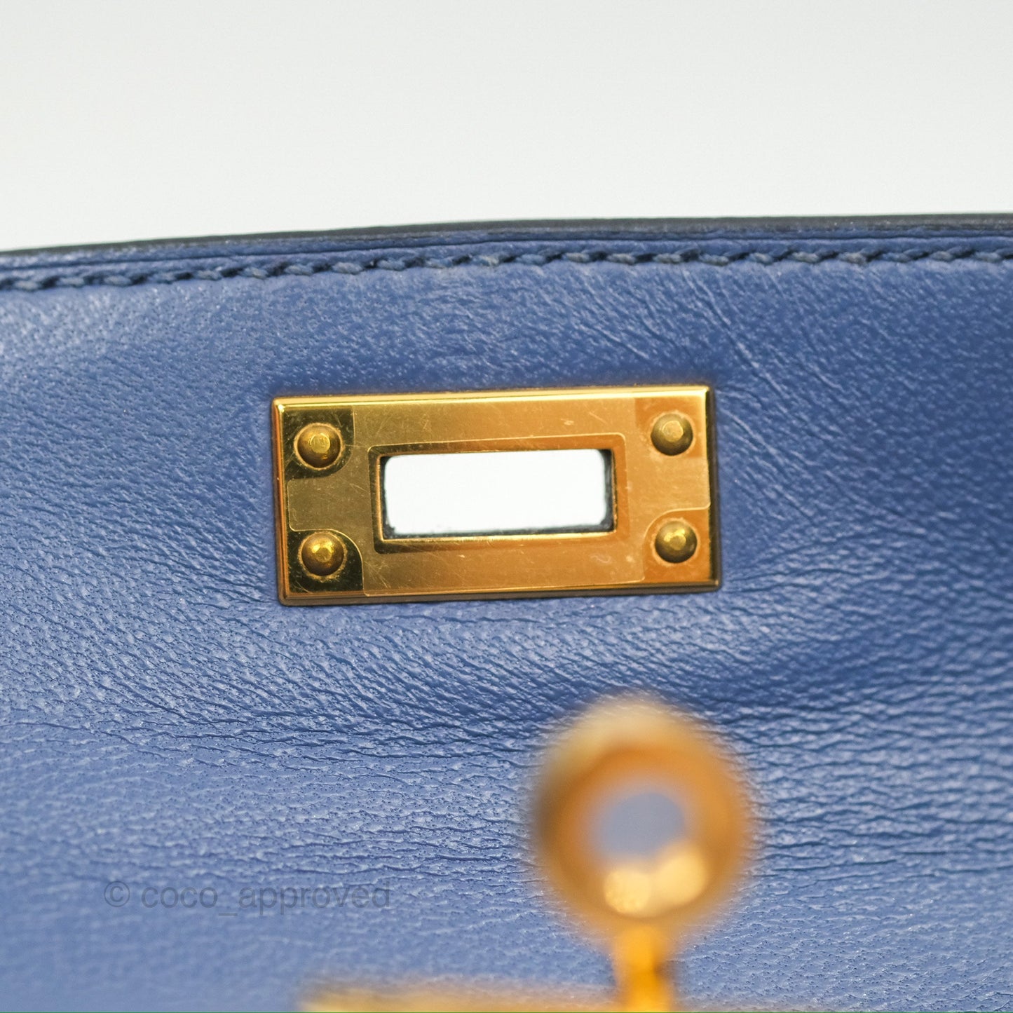Hermès Mini Kelly II Bleu Brighton Epsom Gold Hardware