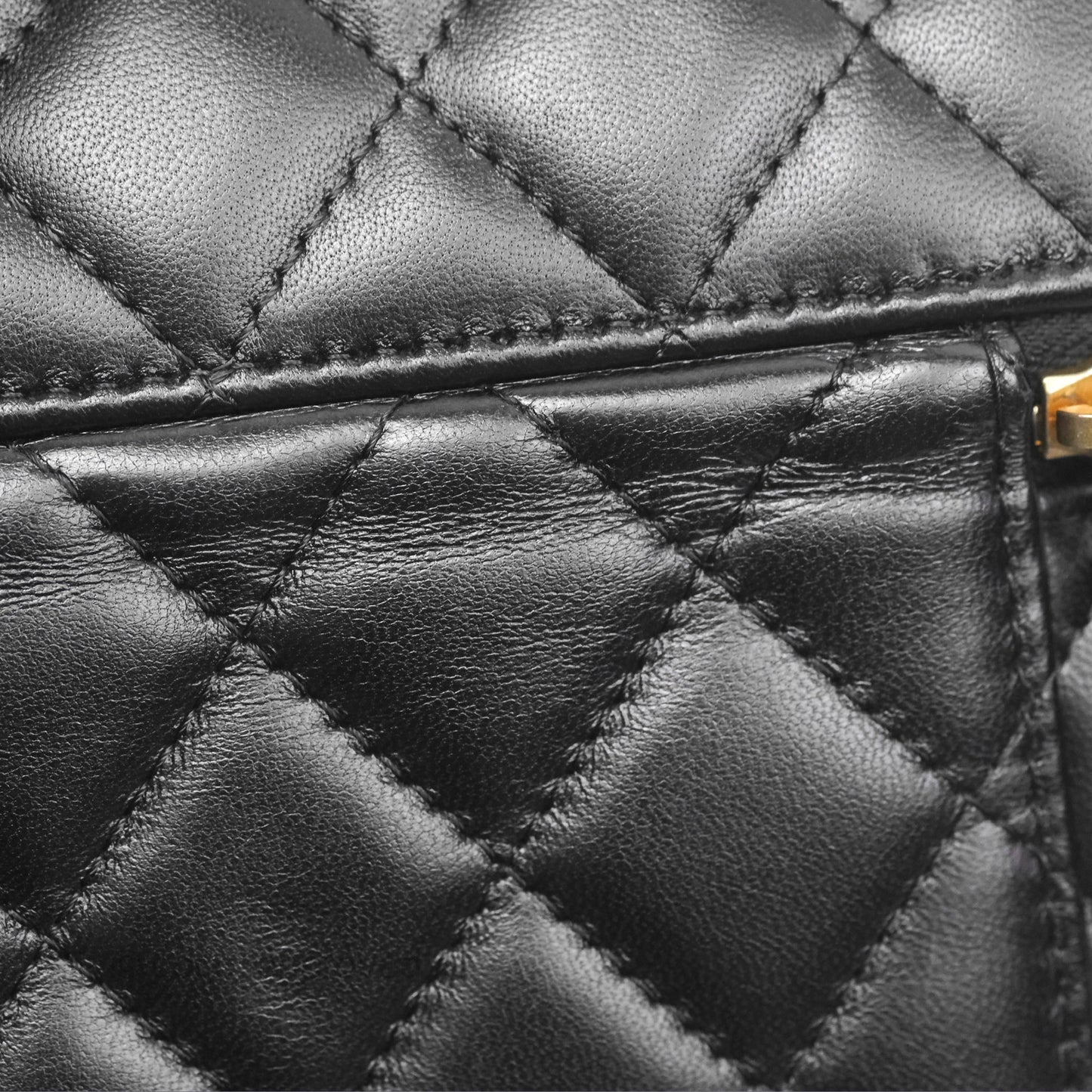 Chanel Vanity Rectangular with Pearl Resin Chain Black Lambskin Gold Hardware