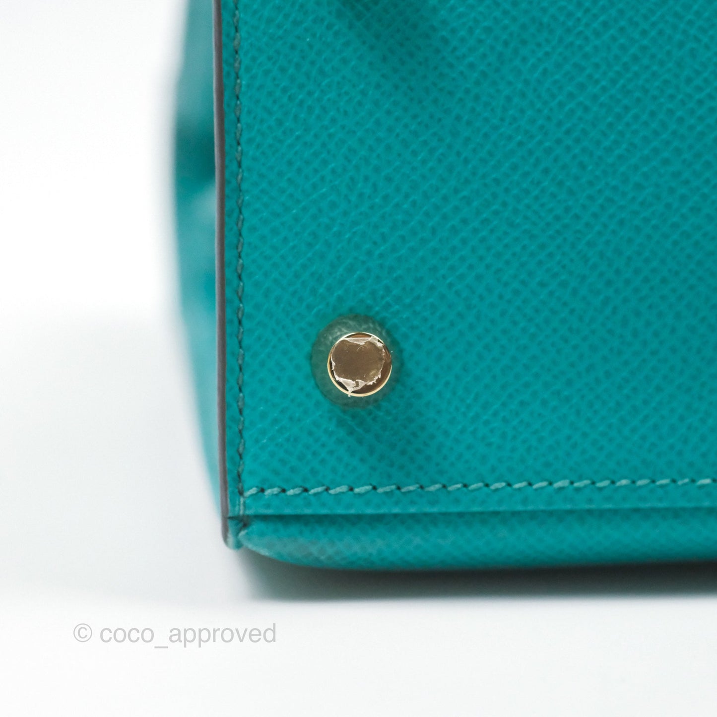 Hermès Sellier Kelly 25 Bleu Paon 7F Epsom Gold Hardware