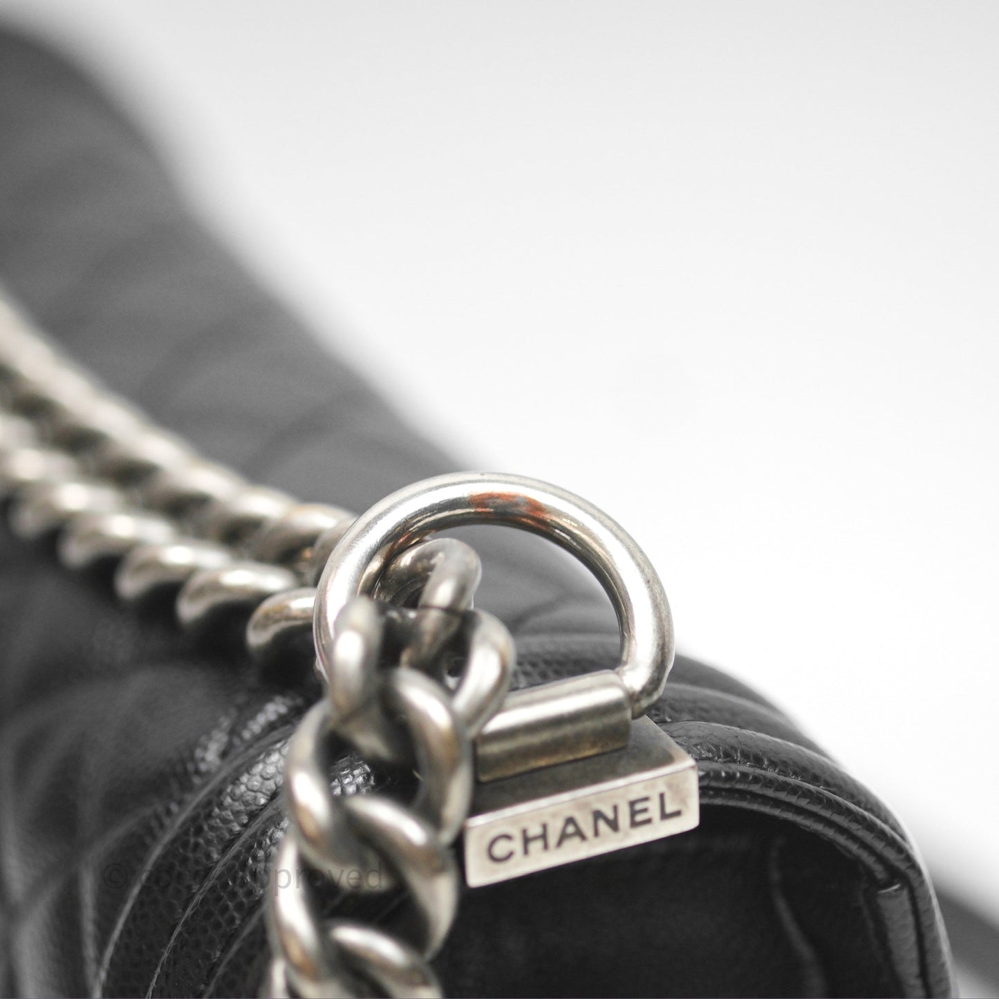 Chanel Quilted Medium Boy Black Caviar Ruthenium Hardware