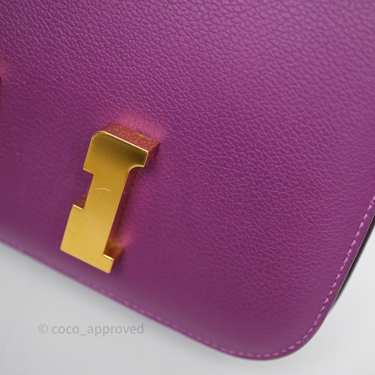 Hermès Constance Mini 18cm Anemone P9 Evercolor Gold Hardware