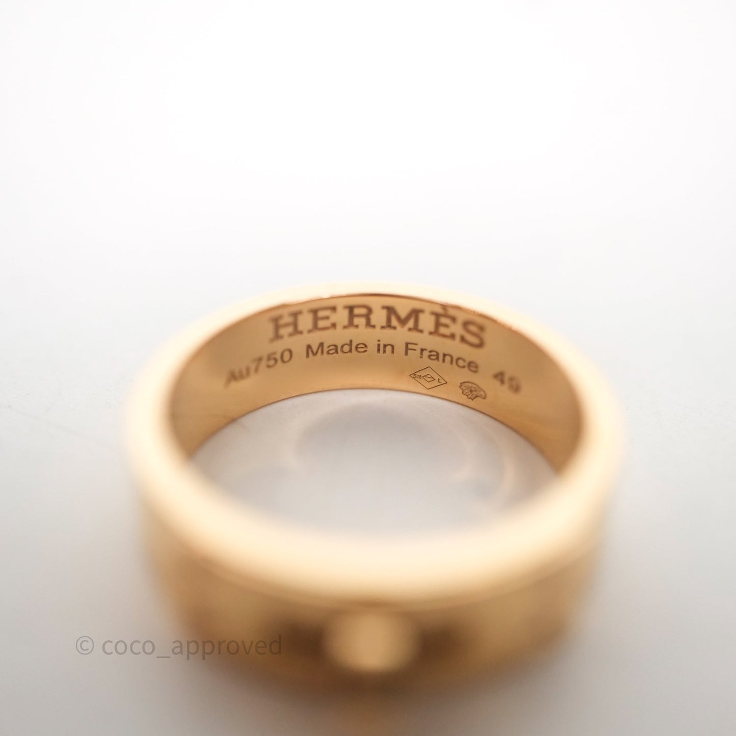 Hermès Kelly Ring Small Model Rose Gold Diamonds Size 49