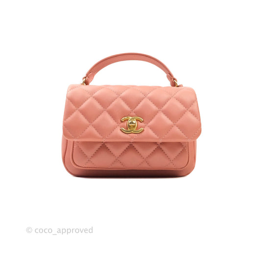 Chanel Day Trip Quilted Small Lambskin Pink Aged Gold Hardware
