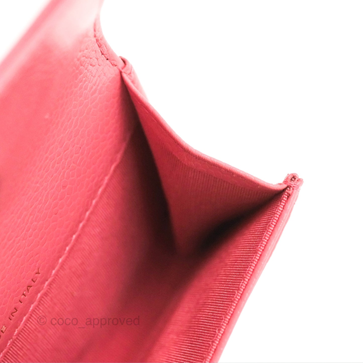 Chanel Camellia Card Holder Pink Caviar Gold Hardware