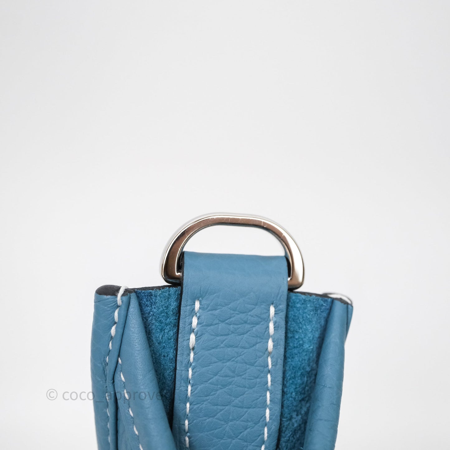 Hermès Evelyne 23 Bleu Jean 75 Clemence Palladium Hardware