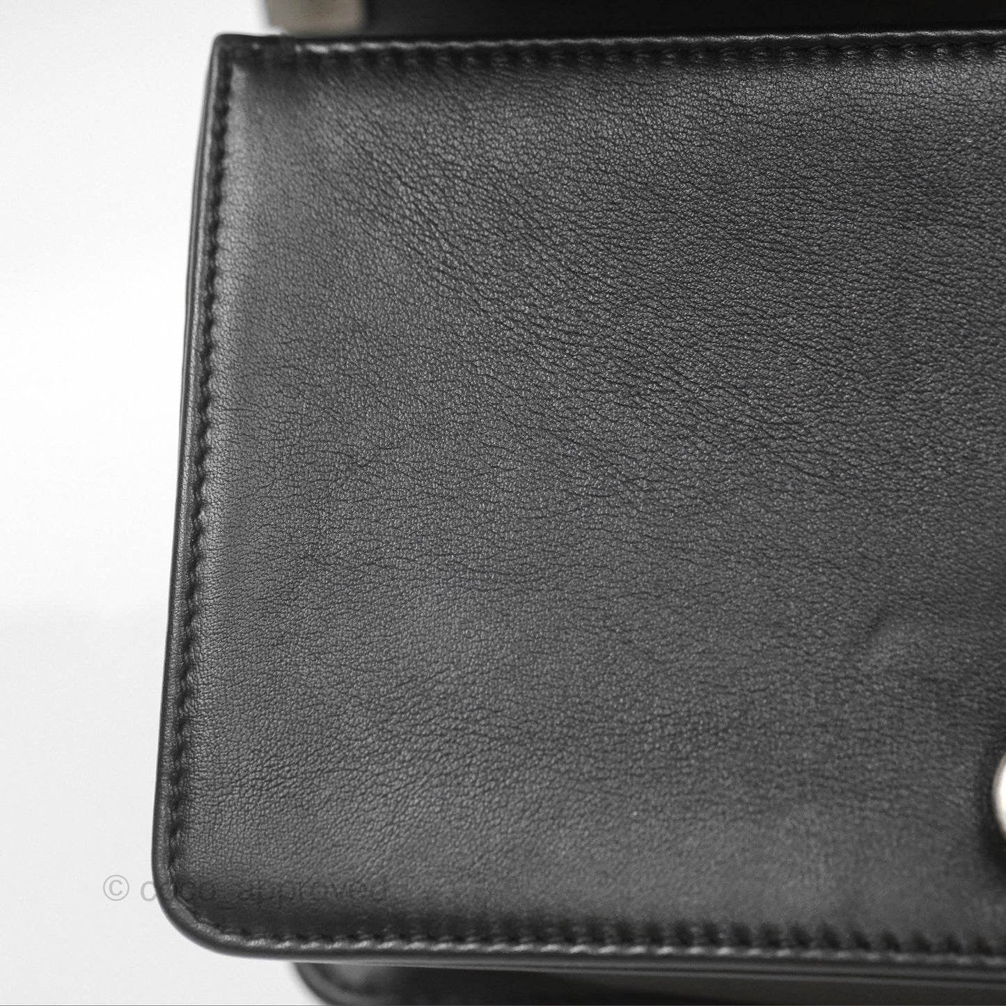 Chanel Small Boy Black Calfskin Ruthenium Hardware